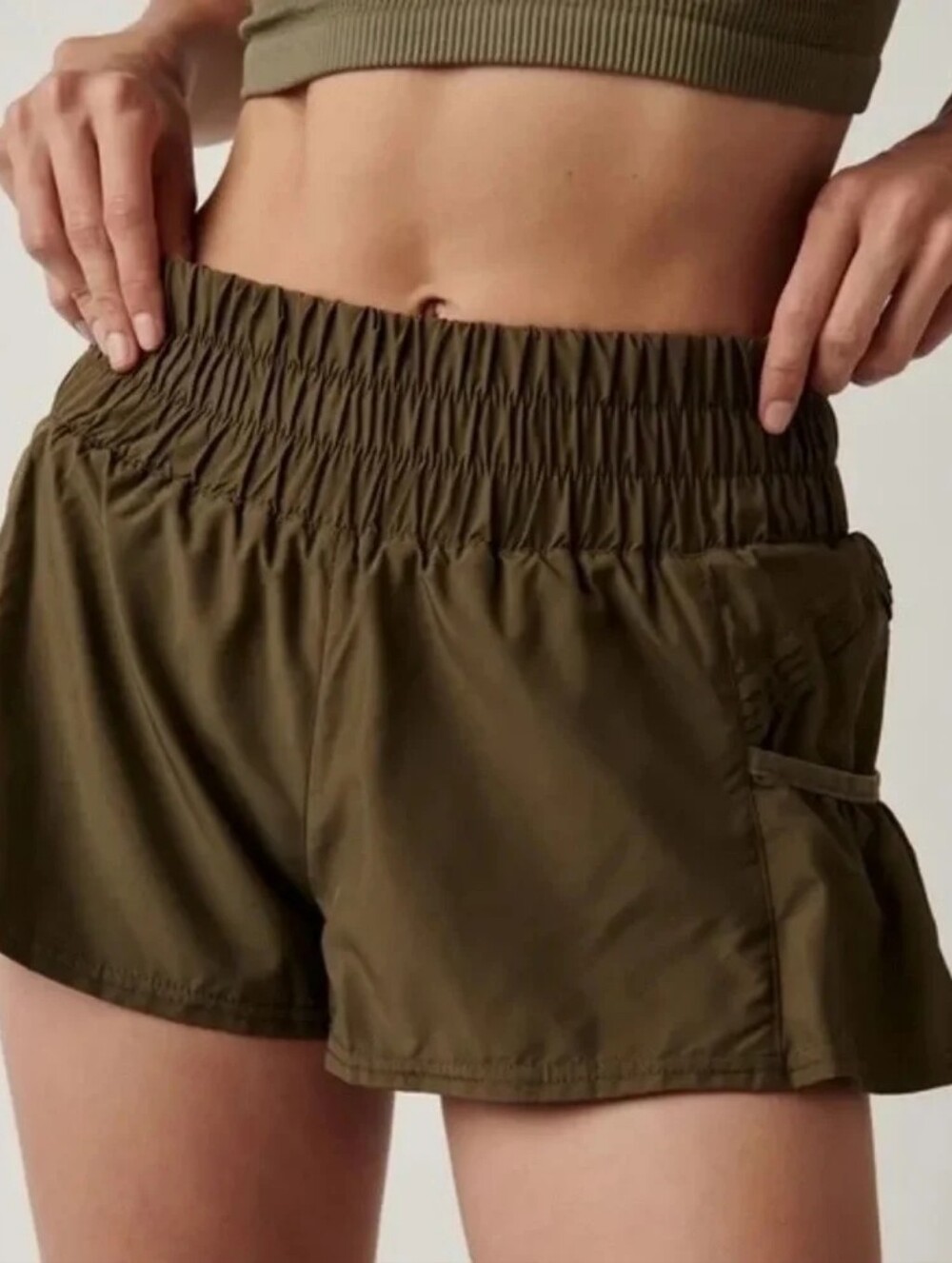 Free People FP Movement Get Your Flirt On Shorts Olive Size XS
